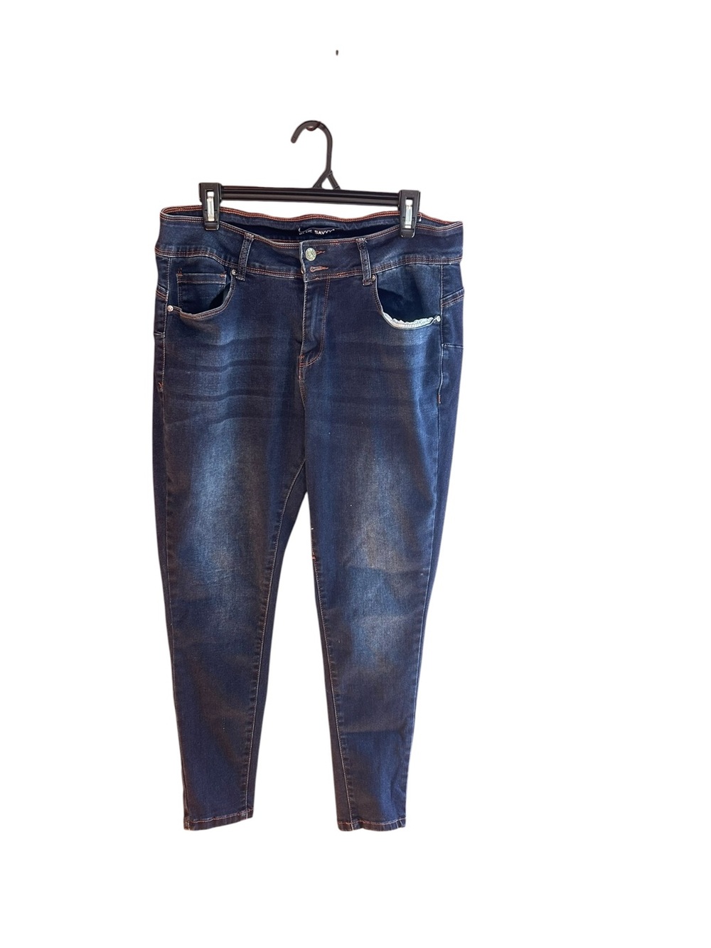Blue Savvy dark rinse high rise skinny jeans Size 18